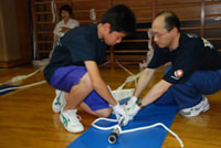 訓練礼式とロープ結策の練習