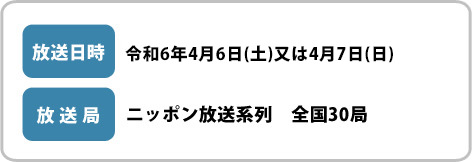 放送日時・放送局の詳細